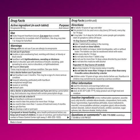 أقراص أوميبرازول من أمازون بيسك كير تتفكك عن طريق الفم، 20 مجم، مخفض للأحماض، نكهة الفراولة، 14 قطعة (عبوة من قطعة واحدة) in Kuwait