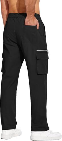 COOFANDY Men's Casual Cargo Pants Relaxed Fit Elastic Waist Work Pant Athletic Jogger Sweatpants with Multi Pockets in Saudi Arabia