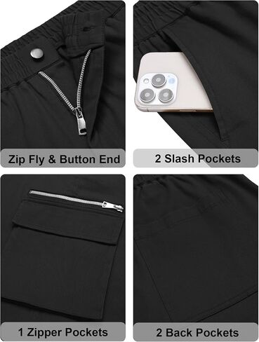 COOFANDY Men's Casual Cargo Pants Relaxed Fit Elastic Waist Work Pant Athletic Jogger Sweatpants with Multi Pockets in Saudi Arabia