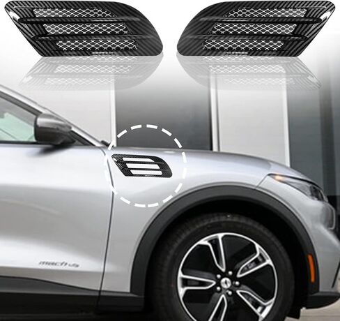 2PCS Auto Universal Car Side Mesh Vent Air Flow Fender Decoration (Black carbon fiber) in Saudi Arabia