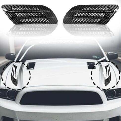 2PCS Auto Universal Car Side Mesh Vent Air Flow Fender Decoration (Black carbon fiber) in Saudi Arabia