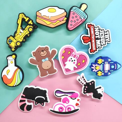40 60 100 150 185 200 400pcs Random Shoe Charms Mixed Shoe Decorations Lovely Cool PVC Animals Flowers Balls Letters Numbers Shapes Shoes Ornaments for Bracelets and Sandals Different Designs unisex-adult Shoe Ornaments Party Birthday Gifts in Kuwait