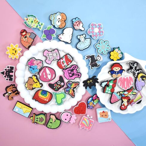 40 60 100 150 185 200 400pcs Random Shoe Charms Mixed Shoe Decorations Lovely Cool PVC Animals Flowers Balls Letters Numbers Shapes Shoes Ornaments for Bracelets and Sandals Different Designs unisex-adult Shoe Ornaments Party Birthday Gifts in Kuwait