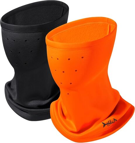 BASSDASH Unisex 2 Pack Fleece Neck Warmer Gaiter with Breathing Holes Wind Resistant Face Mask for Winter Hunting Fishing in Kuwait