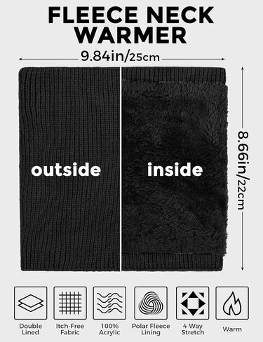 Buauty Neck Warmer Gaiters for Men Women Winter Neck Scarves Fleece Cold Weather Gear Ski Accessories Nose Ear Face Mask in Saudi Arabia