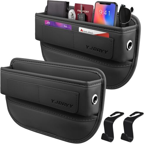 Car Seat Gap Filler 2 pack Car Gap Filler Seat Organizer Front Seat Leather Car Accessories for Women Men, Car Essentials for SUV Truck, Adjustable Seat Gap Filler Organizer for Phones, Keys, Cards in Kuwait