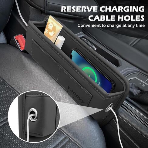 Car Seat Gap Filler 2 pack Car Gap Filler Seat Organizer Front Seat Leather Car Accessories for Women Men, Car Essentials for SUV Truck, Adjustable Seat Gap Filler Organizer for Phones, Keys, Cards in Kuwait