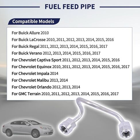 12608374 Intermediate Fuel Feed Pipe Compatible with Buick Allure Regal Verano, for Chevy Equinox Impala Malibu, for GMC Terrain 2010-2017 High Pressure Fuel Injector Hose Line in Saudi Arabia
