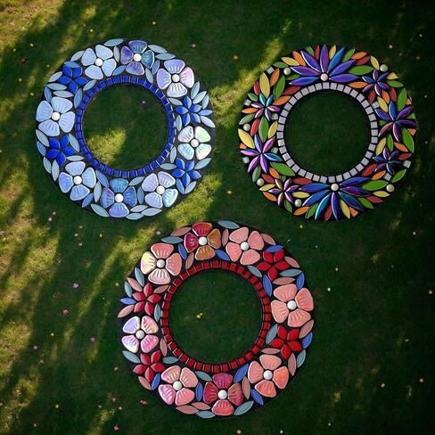 بلاط فسيفساء زجاجي بتلات صفراء، قطع زجاجية فسيفساء 454 جرام للحرف اليدوية، مجموعات مستلزمات حرفية فسيفساء الزهور لفن الفسيفساء بنفسك in Kuwait