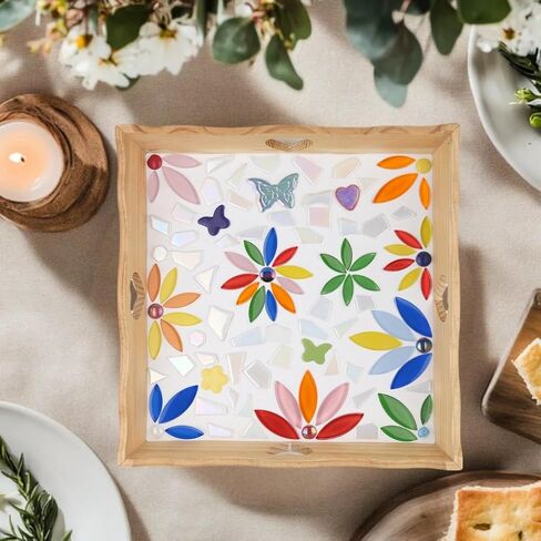 بلاط فسيفساء زجاجي بتلات صفراء، قطع زجاجية فسيفساء 454 جرام للحرف اليدوية، مجموعات مستلزمات حرفية فسيفساء الزهور لفن الفسيفساء بنفسك in Kuwait