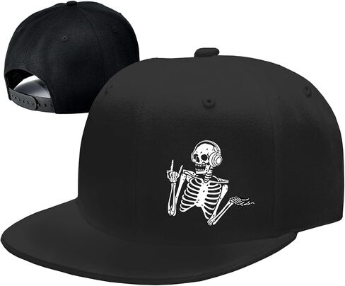 شقة بيل القبعات للرجال قبعات Snapback هيكل جمجمة قبعة مسطحة حافة المجهزة قبعة ضبط قبعات البيسبول السوداء للرجال in Kuwait