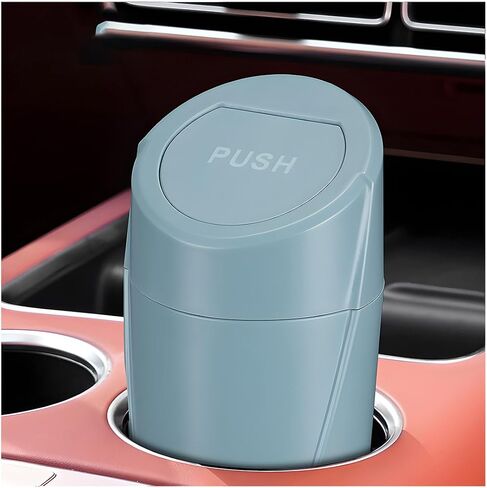 Car Trash Can Bin with Lid, Mini Leakproof Vehicle Side Door Cup Holder Trash Can with Lid, Multipurpose Organizer Portable Garbage Bin for Cup Holder Car Home Office (Black) in Saudi Arabia