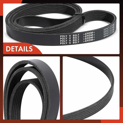 A-Premium Engine Serpentine Drive Belt Compatible with Hyundai Elantra 2015-2021, Elantra GT, Tucson, Veloster, Veloster N, Kona & Kia Soul, Forte, Forte5, Forte Koup, Seltos, Rondo, 1.8L 2.0L in Saudi Arabia