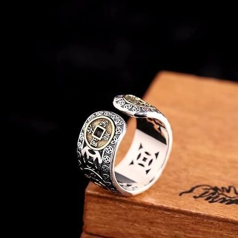 Feng Shui Pixiu Mantra Ring Original，Anillo Feng Shui Pixiu De La, Buddhist Good Luck Amulet Mantra Protection Wealth Love Health Feng Shui Ring Gift in Kuwait