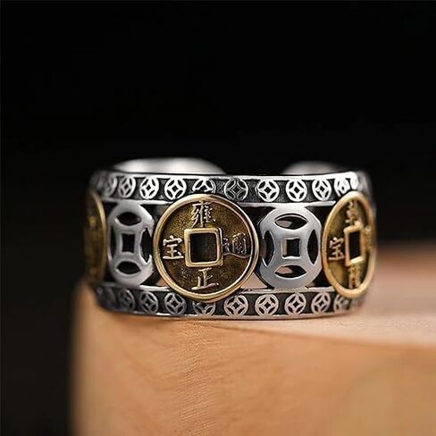 Feng Shui Pixiu Mantra Ring Original，Anillo Feng Shui Pixiu De La, Buddhist Good Luck Amulet Mantra Protection Wealth Love Health Feng Shui Ring Gift in Kuwait