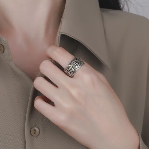 Feng Shui Pixiu Mantra Ring Original，Anillo Feng Shui Pixiu De La, Buddhist Good Luck Amulet Mantra Protection Wealth Love Health Feng Shui Ring Gift in Kuwait