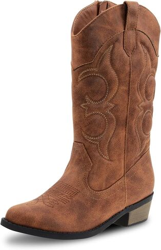LseLom Girls Cowboy Boots Cowgirl Fashion Ankle Western Boots Boys Boots with Walking Heel Little Kid Big Kid in Kuwait