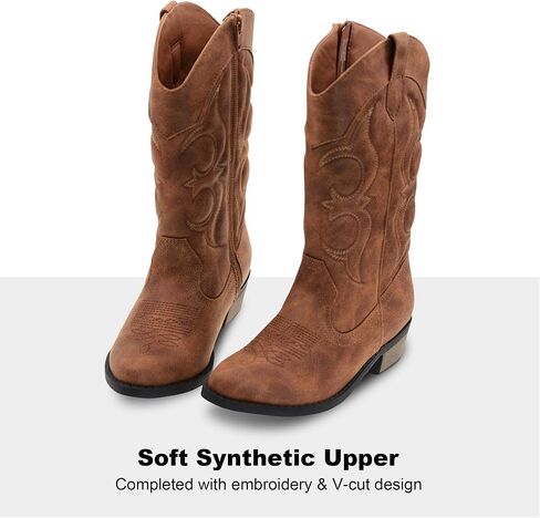 LseLom Girls Cowboy Boots Cowgirl Fashion Ankle Western Boots Boys Boots with Walking Heel Little Kid Big Kid in Kuwait