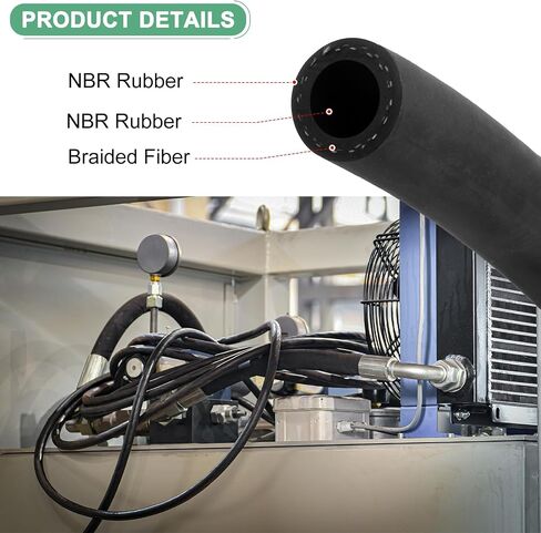 Fuel Line Hose, 3/8" 10mm ID 18mm OD 6.56ft Length, NBR Rubber High Pressure Heat Resistant Gas Line Hose Oil Hose for Automotive Fuel Systems/Steam Emission/Engines Tube Hose in Saudi Arabia