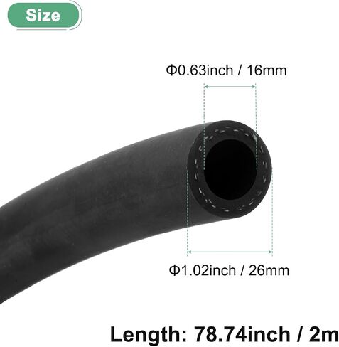Fuel Line Hose, 3/8" 10mm ID 18mm OD 6.56ft Length, NBR Rubber High Pressure Heat Resistant Gas Line Hose Oil Hose for Automotive Fuel Systems/Steam Emission/Engines Tube Hose in Saudi Arabia