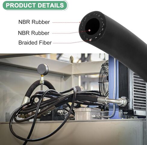 Fuel Line Hose, 3/8" 10mm ID 18mm OD 6.56ft Length, NBR Rubber High Pressure Heat Resistant Gas Line Hose Oil Hose for Automotive Fuel Systems/Steam Emission/Engines Tube Hose in Saudi Arabia