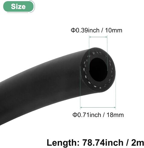 Fuel Line Hose, 3/8" 10mm ID 18mm OD 6.56ft Length, NBR Rubber High Pressure Heat Resistant Gas Line Hose Oil Hose for Automotive Fuel Systems/Steam Emission/Engines Tube Hose in Saudi Arabia