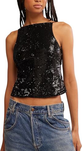 Free People Women's James Sequin Tank in Saudi Arabia