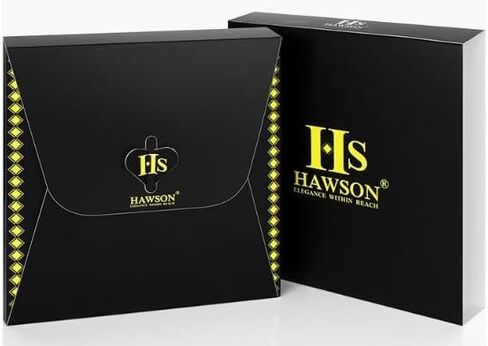 HAWSON مجموعة ربطات العنق السوداء للجيب مع أزرار أكمام ومسامير، ربطة عنق رجالية قابلة للتعديل من الحرير المربوط مسبقًا لحفلات الزفاف. in Kuwait