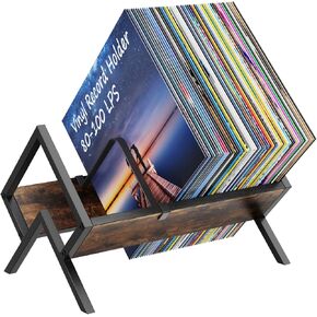حامل تسجيل الفينيل - رف تخزين سجل الفينيل 80-100 LP، عرض سجل الفينيل سريع التجميع، منظم الفينيل للألبومات والمجلات والكتب والملفات in Kuwait