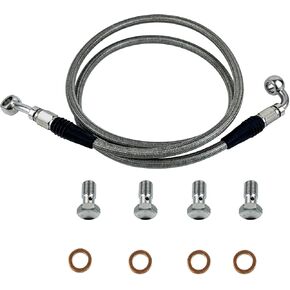 44 Inches Extended Length Hydraulic Front Brake Line Kit Fit for Harley Sportster XL883 N/L, XL1200X/T 2004-2022 for 10" 12" 14" Handlebar, Stainless Steel
