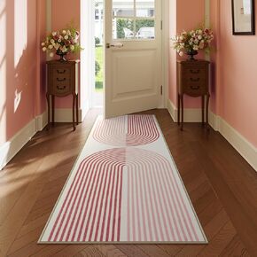 Lahome Rainbow Hallway Runner Rug, 2x8 Black Runner Rug Non Slip Washable Kitchen Runner, Lightweight Modern Runner Rug Woven Non Shedding Carpet Runner for Entry Bathroom (2x8, Black/Blue)