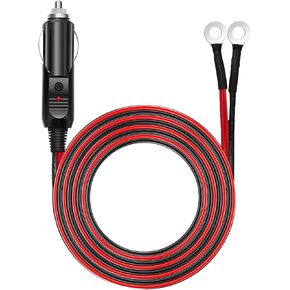 Chanzon 6ft/3ft UL Listed 12V/24V 15A Male to Male Cigarette Lighter Plug, Heavy Duty Cable Charger Cord with LED and Fuse Protection, Male Plug to Eyelet Terminals Cigarette Lighter Extension Cord