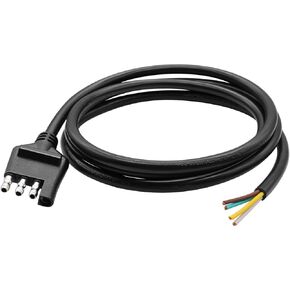 5 ft/1.5m 4-Way Trailer Wiring Harness,18AWG 4-Pin Flat Trailer Wire Extension Connector for Trailer Hitch Wiring