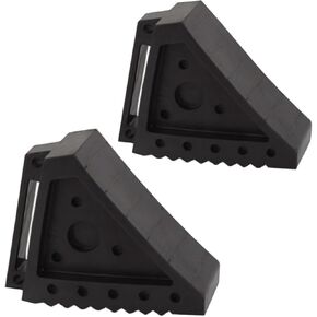 OMAC Wheel Tire Chock Blocks Heavy Duty Solid Ribbed Rubber for Car Truck & Trailer