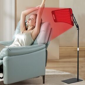 Red Infrared Light Therapy Lamp with Adjustable Stand & Holder for Face and Whole Body, 660nm Red Light and 850nm Infrared Light Panel, Ideal Light Therapy Device for Home and Gym Use, 130 Beads