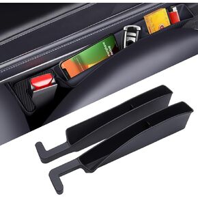 2 PCS Car Seat Gap Filler Organizer, Multifunctional Cars Gap Fillers Storage, Auto Side Seat Gap Storage Box Universal Fit Prevents Things from Falling into Seat and Center Console Gap