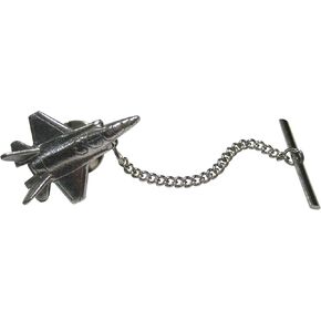 Kiola Designs Silver Toned F35 Fighter Jet Plane Tie Tack