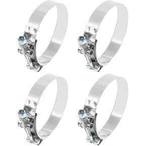ESEWALAS 4PCS 1.5" T-Bolt Hose Clamp,304 Stainless Intercooler Pipe Tube Clamps,Stainless Steel Turbo Intake Intercooler Hose Clamp,Adjustable Radiator Hose Clamps (4PCS, 2.75")