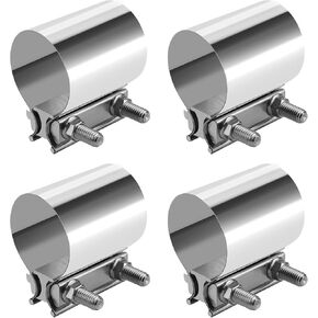 3.0 Inch Exhaust Clamp,Butt Joint Band Clamp Sleeve Coupler Stainless Steel for Pipes,Mufflers,Catalytic Converters