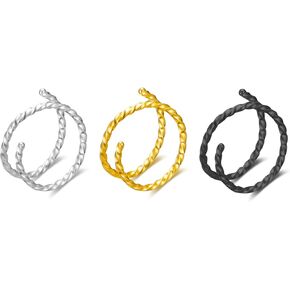 Double Nose Hoop Ring for Single Piercing Nose Hoop, Twist Nose Ring Hoop For Women, Nostril Piercing Jewelry