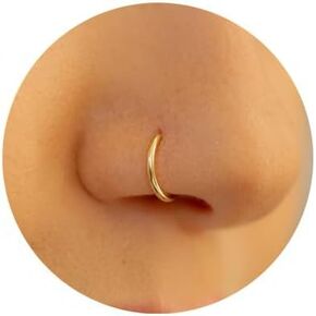 Ldurian Hypoallergenic Nose Ring Hoops - 316L Surgical Steel Septum Cartilage Ring - 20G 18G 16G 14G Diameter 5mm to 16mm Body Piercing Lip Rings Jewelry