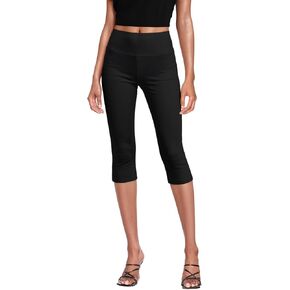 Hybrid & Company Womens Super Comfy Stretch Pull On Millennium Twill Capri Shorts