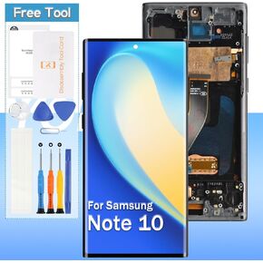 LCD Screen Replacement for Samsung Galaxy Note 10 OLED SM-N970F SM-N970U SM-N9700 6.3" LCD Display Touch Digitizer Assembly with Tools(Sliver with Frame)