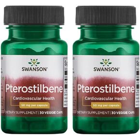 Swanson Pterostilbene 50 mg 30 Veg Caps 2 Pack