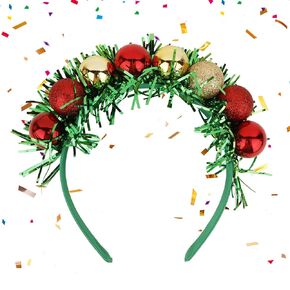 CURASA Green Christmas Headband Xmas Headbands for Women Girls Disco Ball Headband Womens Kids Christmas Head Band for Festival Party Christmas Gift Costume Christmas Hair Accessories for Women Girls