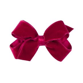 Wee Ones Girls' Classic Velvet Hair Bow on a WeeStay No-Slip Hair Clip, Satin Lining, For All Hair Types, Mini, Black