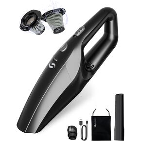 Car Vacuum Cleaner Cordless Rechargeable, Handheld Vacuum 9KPa Powerful Suction, Car Vacuum Portable Lightweight, Mini Hand Held Vacuum Car Accessories for Home Office Couch Bed Pet Hair Dust