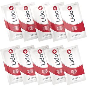Lido+ 10-Pack Lidocaine Cream Sachets | Rapid Relief for Joint and Muscle Pain, Pain Relief Cream | Long-Lasting Formula, Made in USA