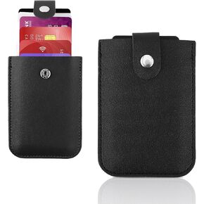 محفظة حامل بطاقات الائتمان من النوع القابل للسحب من Bewudy، حافظات بطاقات حامل بطاقات الائتمان من الجلد المكدس RFID، فتحات متعددة لمنظم بطاقات الائتمان للنساء والرجال (أسود) in Kuwait