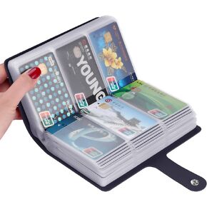 RFID Credit Card Organizer,Business Card Holder for Men&Women with 96 Card Slots,Leather Large Storage Capacity Card Holder(Black)